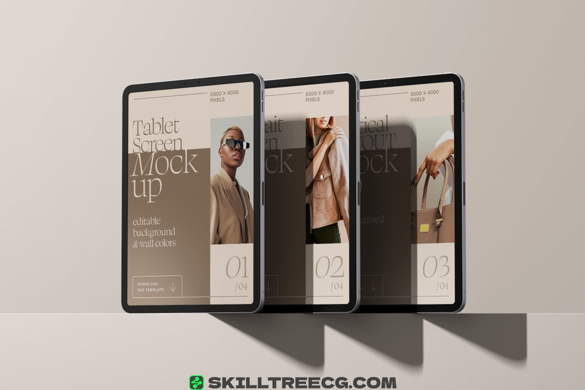 图片[2]-Vertical iPad Pro Screen Mockup Set（591349）-技能树